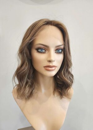 Premium Russian hair lace front warm brown with highlights 17"