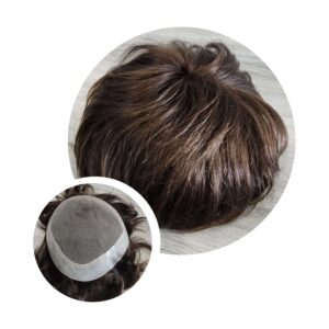 Premium Russian hair Toupee 8x9 chocolate brown
