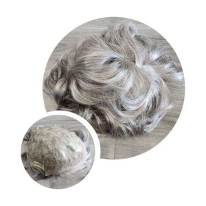 European 'salt and pepper' 8x10 injected PU Lace front