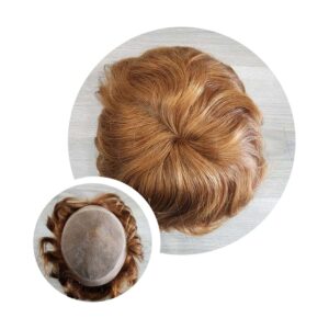 Premium Russian hair Toupee 8x9 Virgin Auburn color