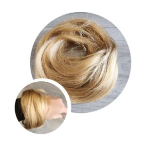 Premium Russian hair straight warm blonde scrunchie