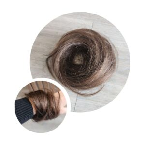 Premium Russian hair brown straight hair scrunchie
