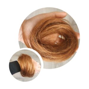 Premium Russian hair Auburn straight hir scrunchie