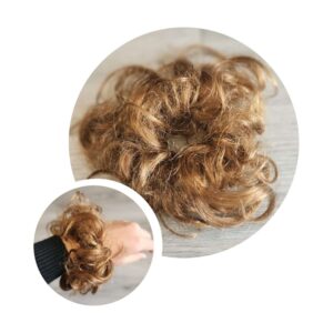 Premium Russian hair Golden curly hair scrunchie