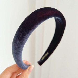 Velvet wide headband - Black
