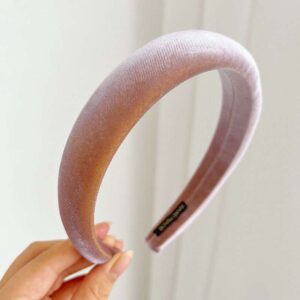 Velvet wide headband - Dark pink