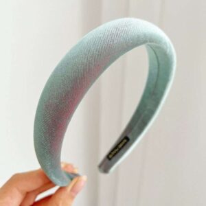 Velvet wide headband - light green