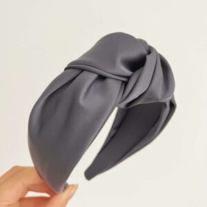 Faux leather headband- Navy