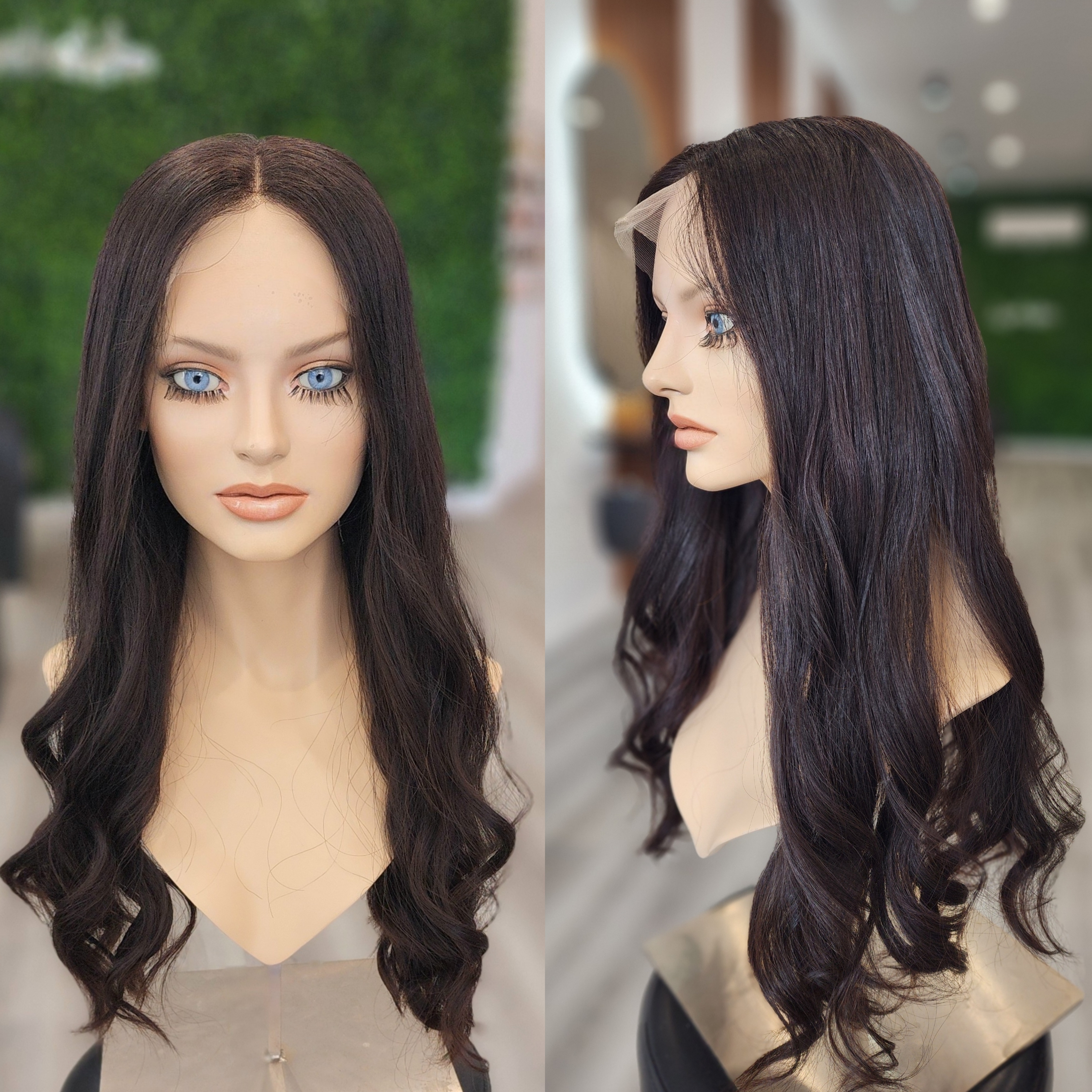 PREMIUM HUMAN HAIR LACE TOPPER, 23", WAVY